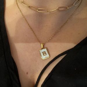 Alphabet Necklace _ Rectangle Shape